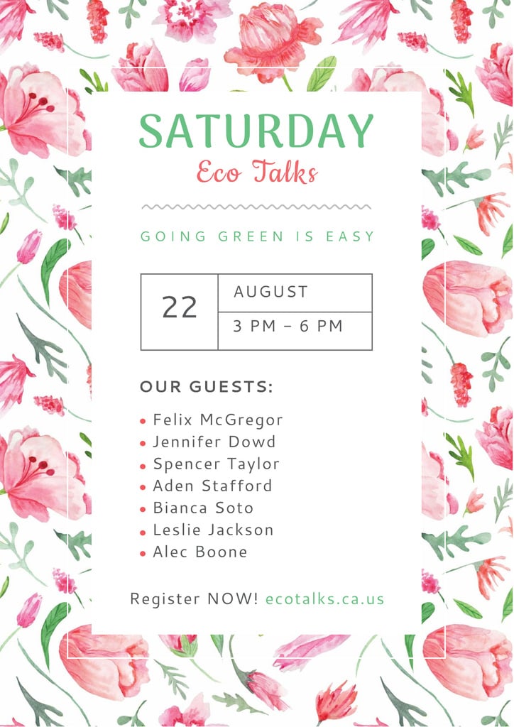Saturday eco talks — Create a Design Saturday eco talks — Create a Design