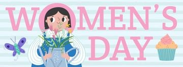 Women's day greeting with Girl illustration