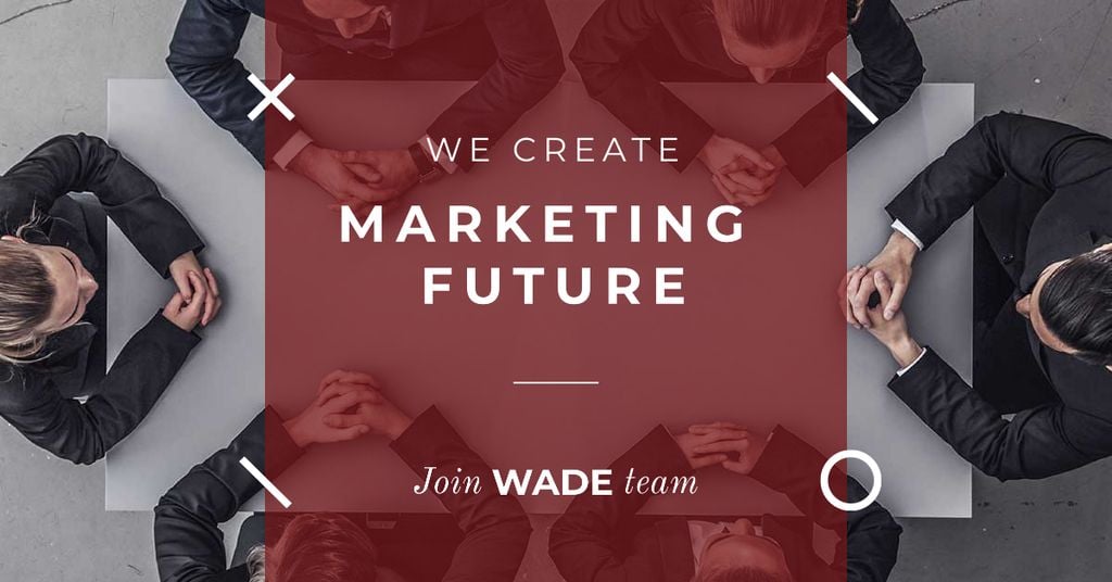 Ontwerpsjabloon van Facebook AD van Inspiration Quote Marketing Team at Meeting