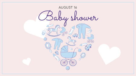 Baby Shower Celebration Announcement FB event cover Design Template