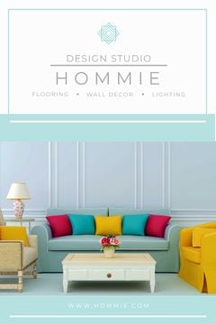Home Design Ad Cozy Interior in Blue