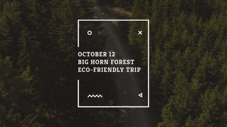 Eco Event Announcement with Forest Road FB event cover Design Template