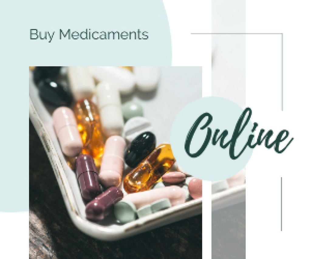 Online Drugstore Ad Assorted Pills and Capsules — Modelo de projeto Online Drugstore Ad Assorted Pills and Capsules — Modelo de projeto