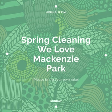 Spring Cleaning Event Invitation Green Floral Texture