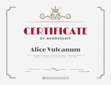 Leisure Center Membership confirmation in vintage frame