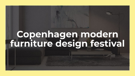 Furniture Design Festival Announcement with Sofa in Grey Youtube Design Template