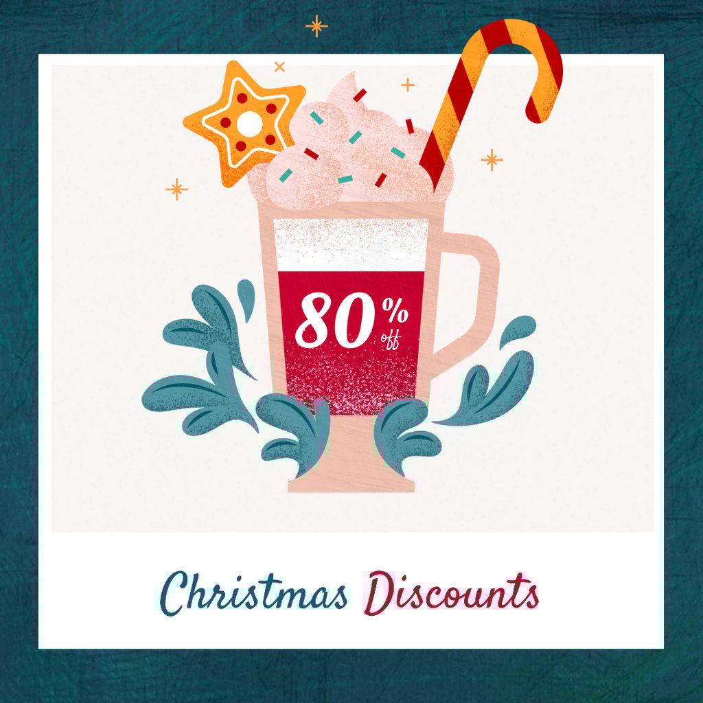Christmas Offer Cocoa with Candy Cane — Створити дизайн Christmas Offer Cocoa with Candy Cane — Створити дизайн