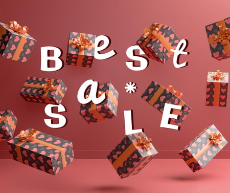 Winter Holiday Sale Announcement with Gifts Facebook Design Template