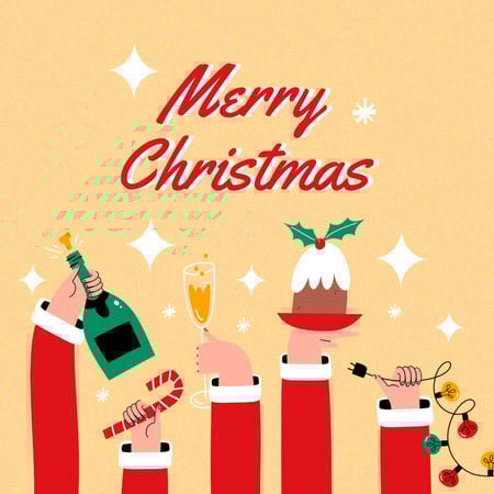 Christmas Greeting with Holiday Attributes Animated Post Design Template