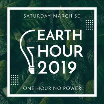 Earth hour event of green leaves
