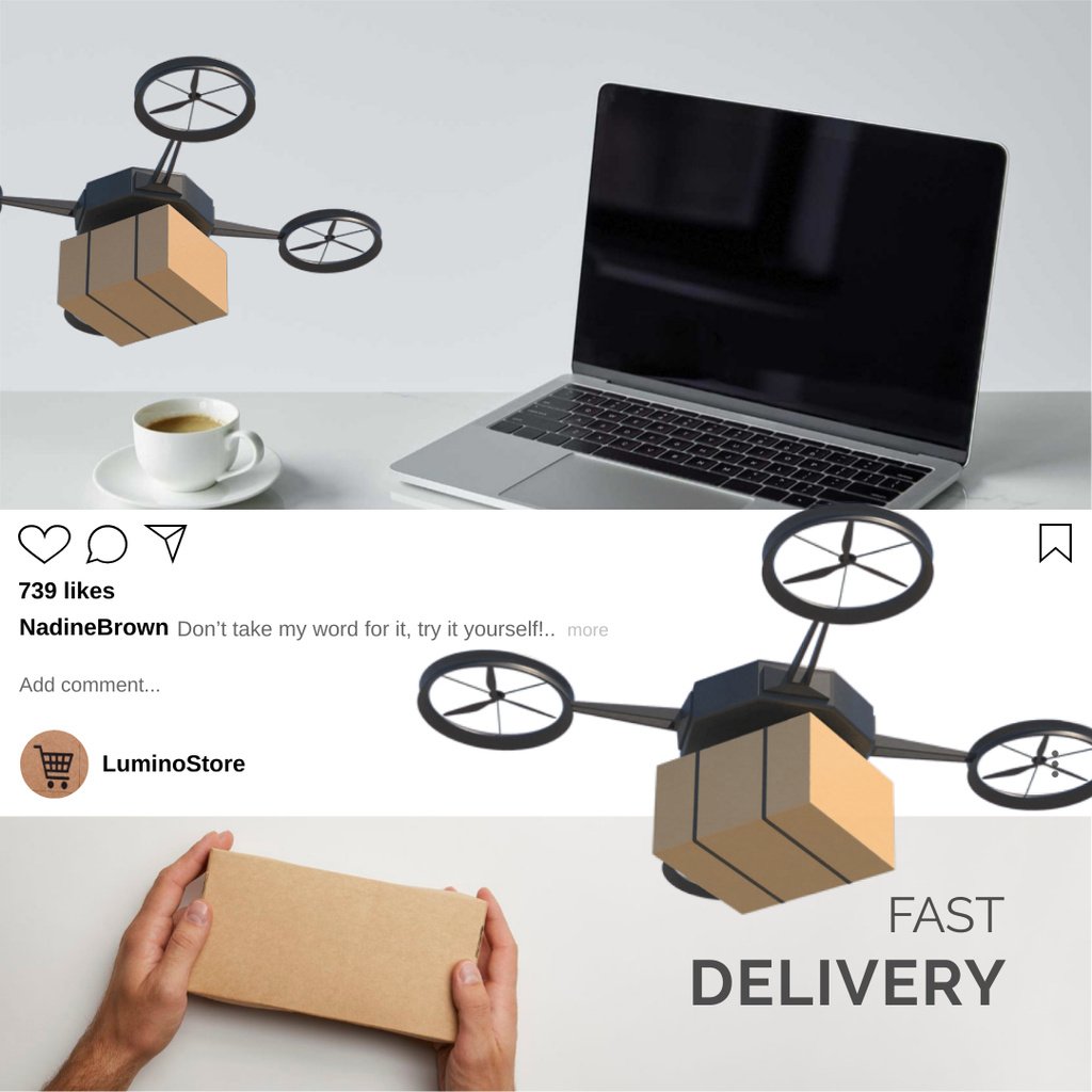E-Commerce Offer with Drone Delivery — ein Design erstellen E-Commerce Offer with Drone Delivery — ein Design erstellen