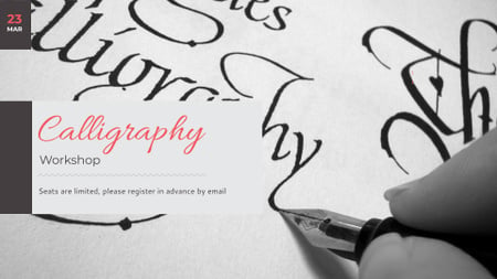 Calligraphy Learning Offer FB event cover Design Template