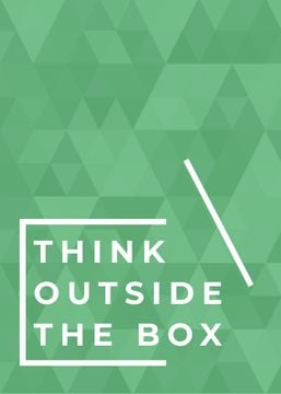 Think outside the box quote on green pattern