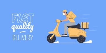 Delivery Services offer with courier on Scooter