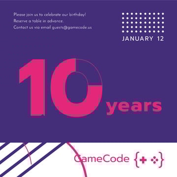 Anniversary event Announcement on Purple