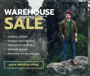 Outdoor Clothes Ad handsome Man on Cliff