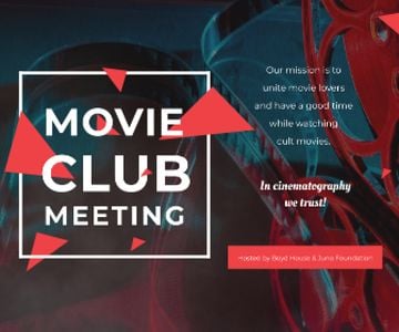 Movie Club Invitation with Vintage Film Projector