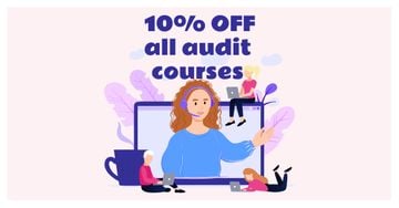 Audit Courses Offer with Woman on Laptop Screen