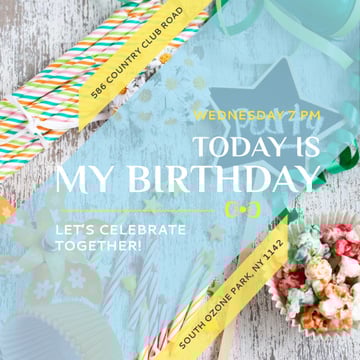 Birthday party Invitation with Candies