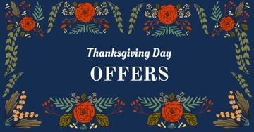 Thanksgiving Day Offers in Floral Frame