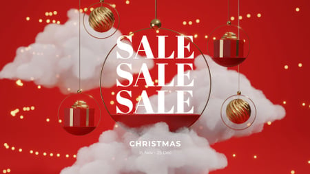 Christmas Holiday Sale Announcement FB event cover Design Template