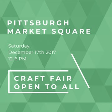 Craft Fair announcement on green pattern