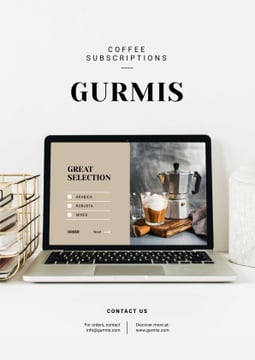 Coffee Subscription service on laptop