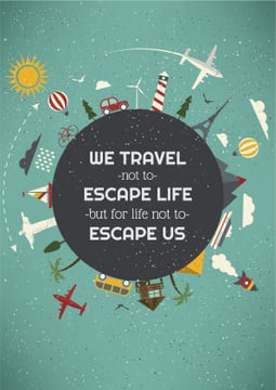 Travel inspiration with slogan