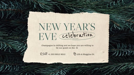 New Year's Eve Celebration Announcement FB event cover Design Template
