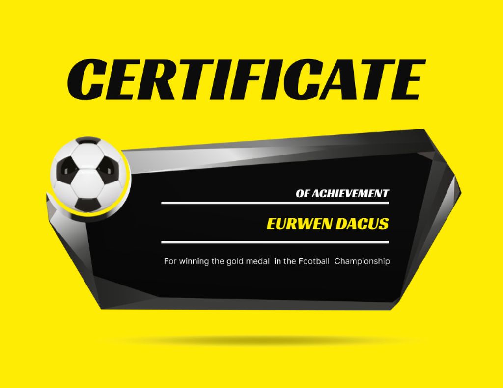 Achievement Award in Soccer Online Certificate Template - VistaCreate Inside Soccer Award Certificate Template