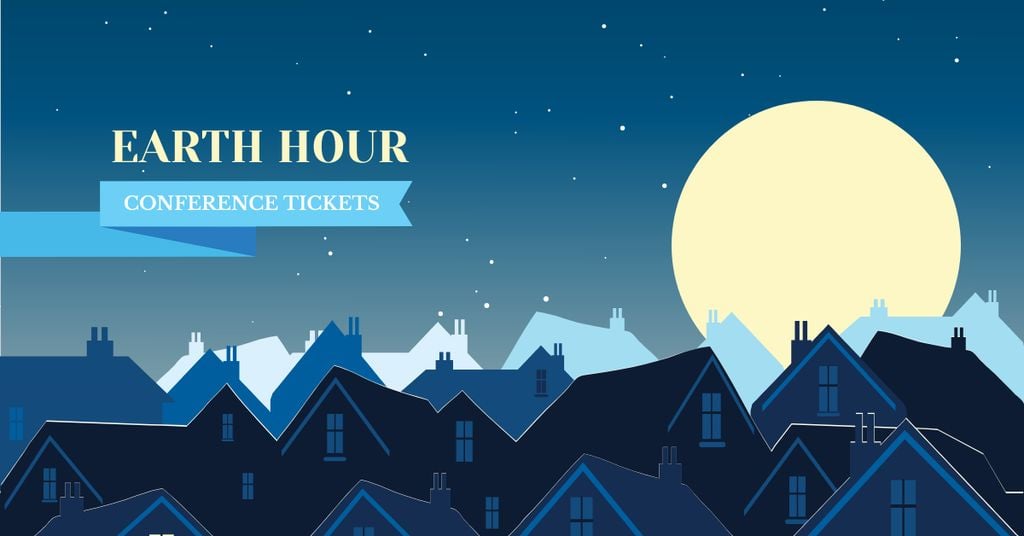 Earth Hour Announcement with Night Town — Створити дизайн Earth Hour Announcement with Night Town — Створити дизайн