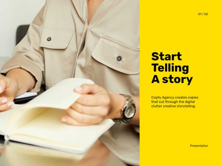 Copywriting Agency Services Offer Presentation Design Template