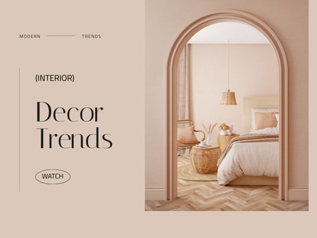 Decor Trends Ad with Cozy Bedroom Presentation Design Template